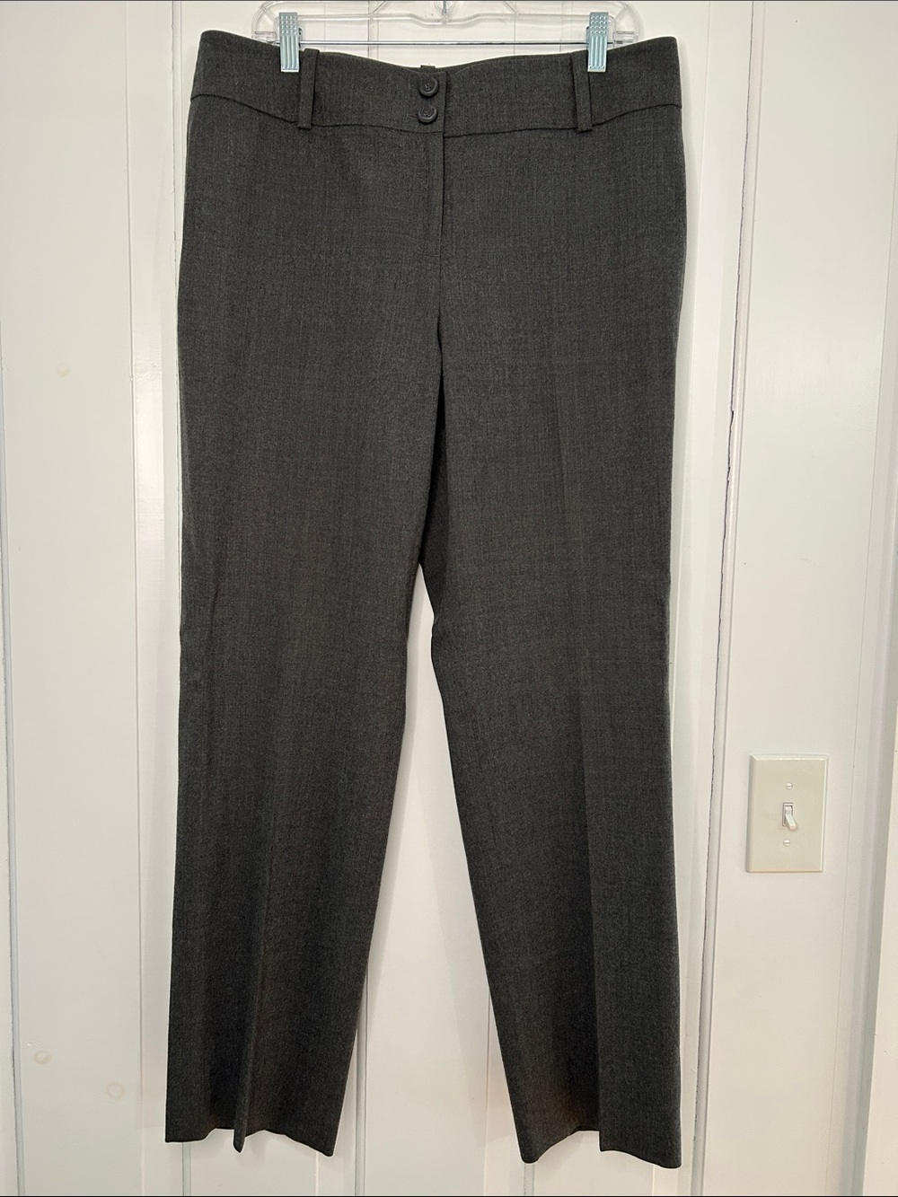 Talbots stretch wool Italian lined Charcoal Straight-Leg Dress Trousers
